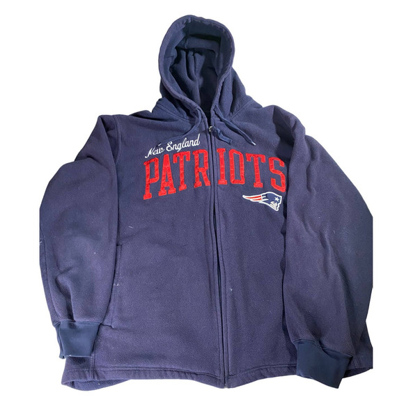 New England Patriots Full Zip Hoodie Blue Men's XXL NFL - Picture 1 of 9